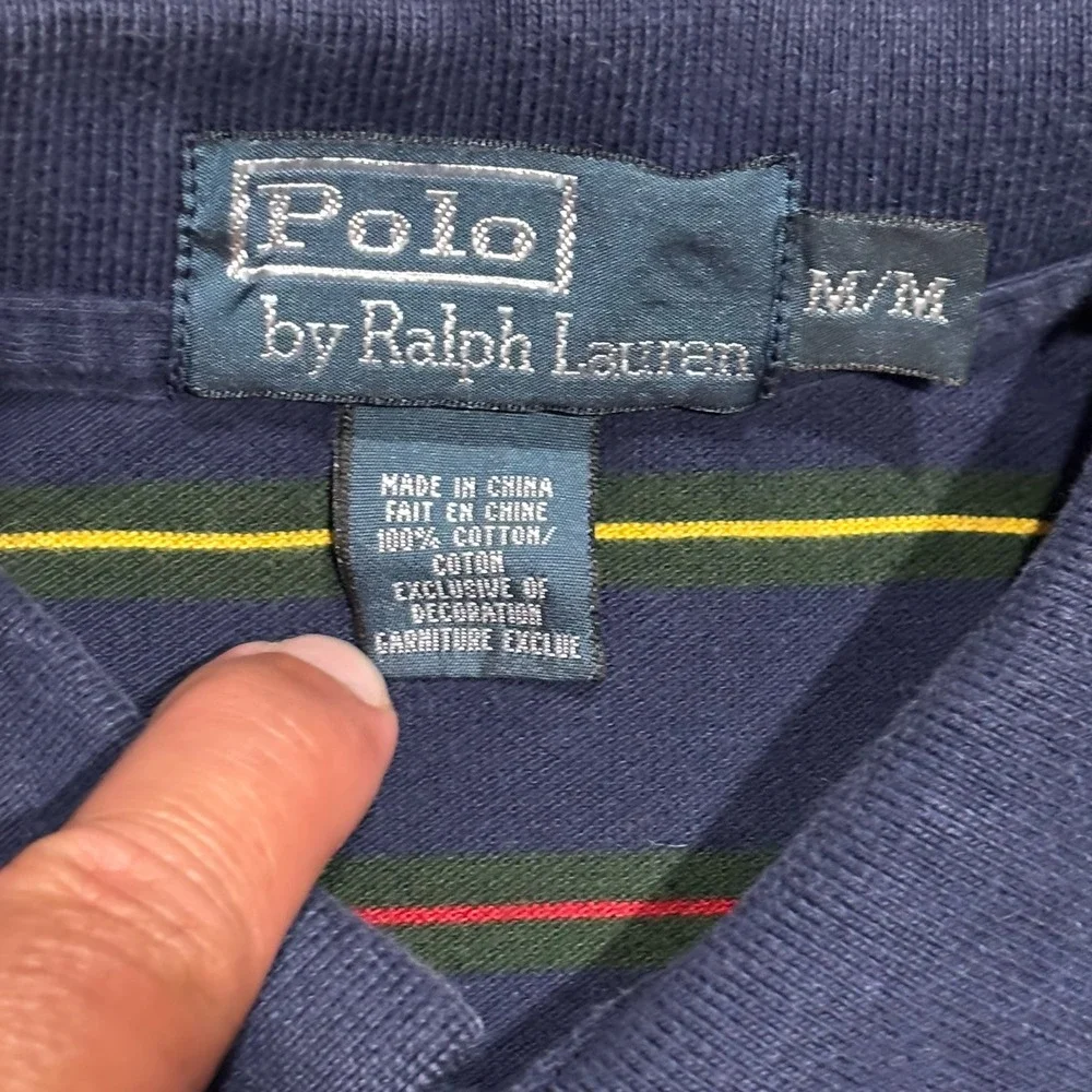 Vintage Ralph Lauren Polo Shirt Mens Size Medium Striped
